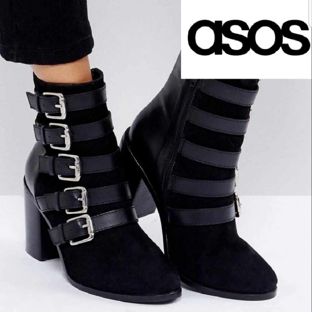 🔴Cyber Monday🔴FreeShip⛔ASOS Leather Buckle Boots